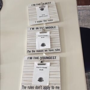 Family Photo Frame Set with Clips - White